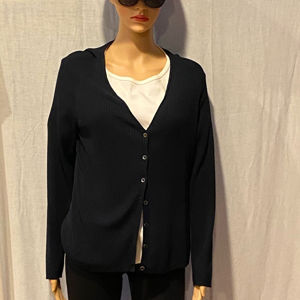 Liz Claiborne Collection Black Ribbed Sweater Size L